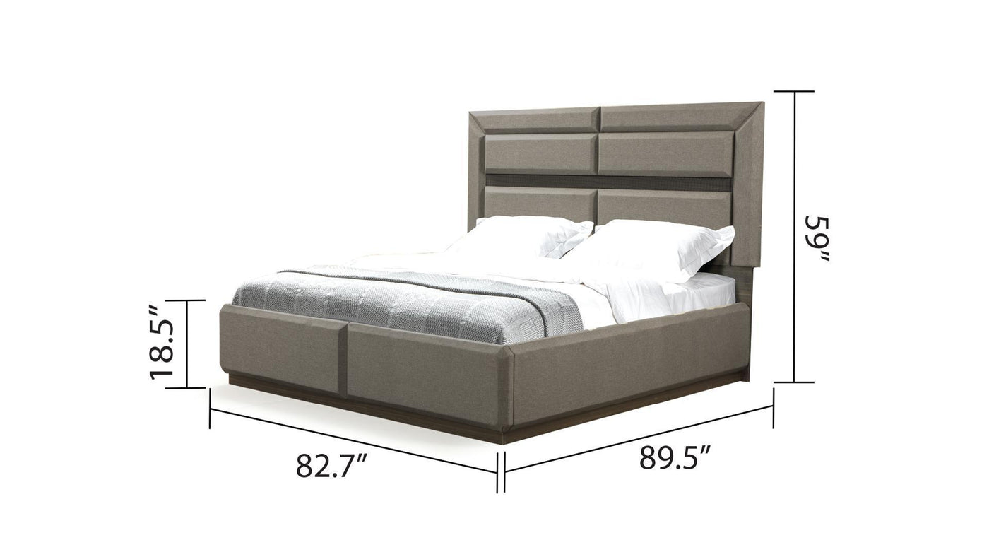 Dunhill Modern Style King Bed Made with Wood in Brown