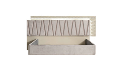 Delfano Modern Style King Bed Made with Wood in Beige