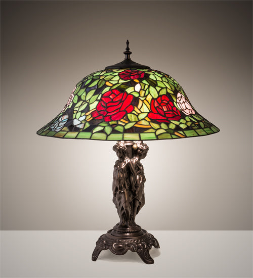 Meyda 24" High Tiffany Rosebush Table Lamp - 78364
