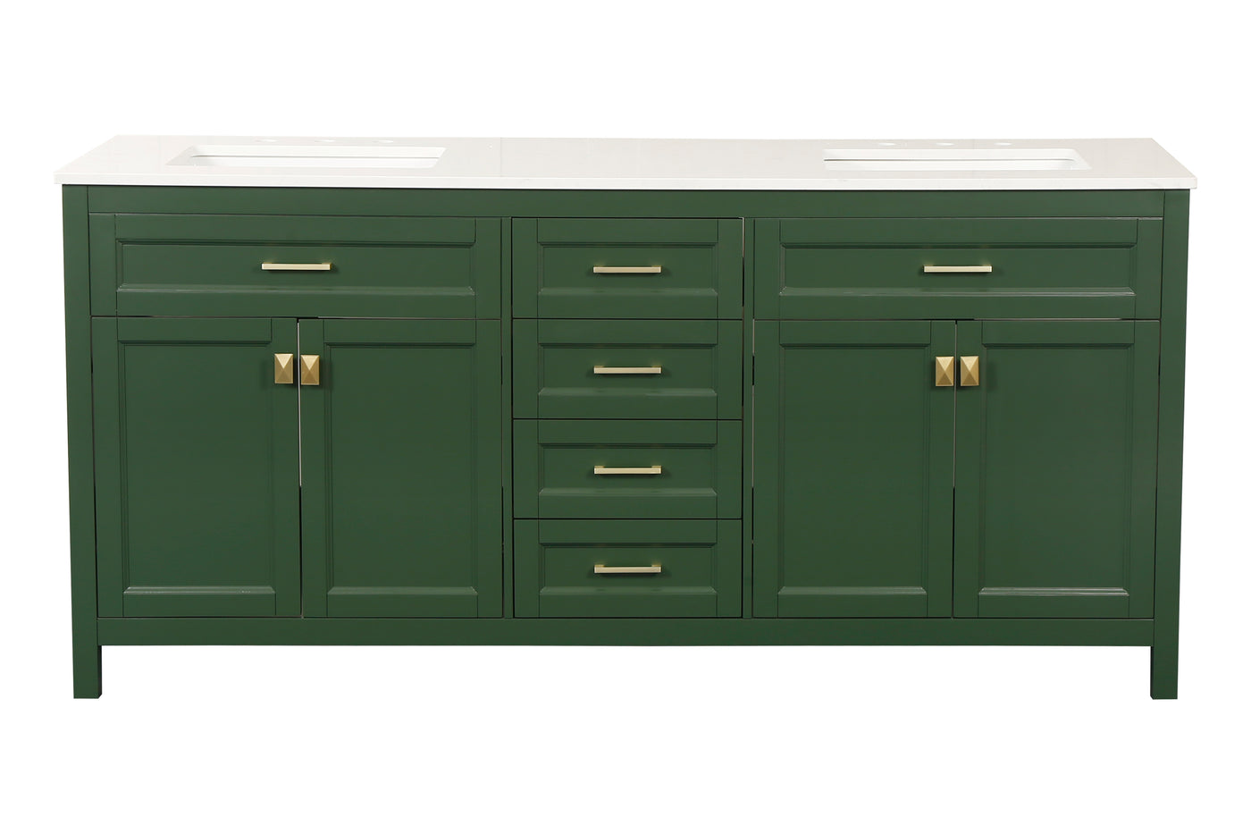 Vanity Sink Combo featuring a Marble Countertop, Bathroom Sink Cabinet, and Home Decor Bathroom Vanities - Fully Assembled Green 72-inch Vanity with Sink 23V03-72VG