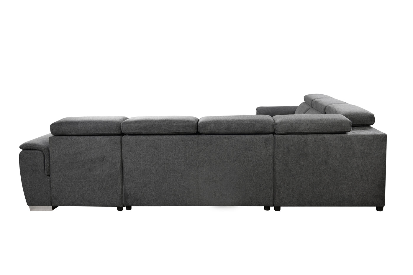 125" Modern U Shaped 7-seat Sectional Sofa Couch with Adjustable Headrest, Sofa Bed with Storage Chaise-Pull Out Couch Bed for Living Room ,Dark Gray