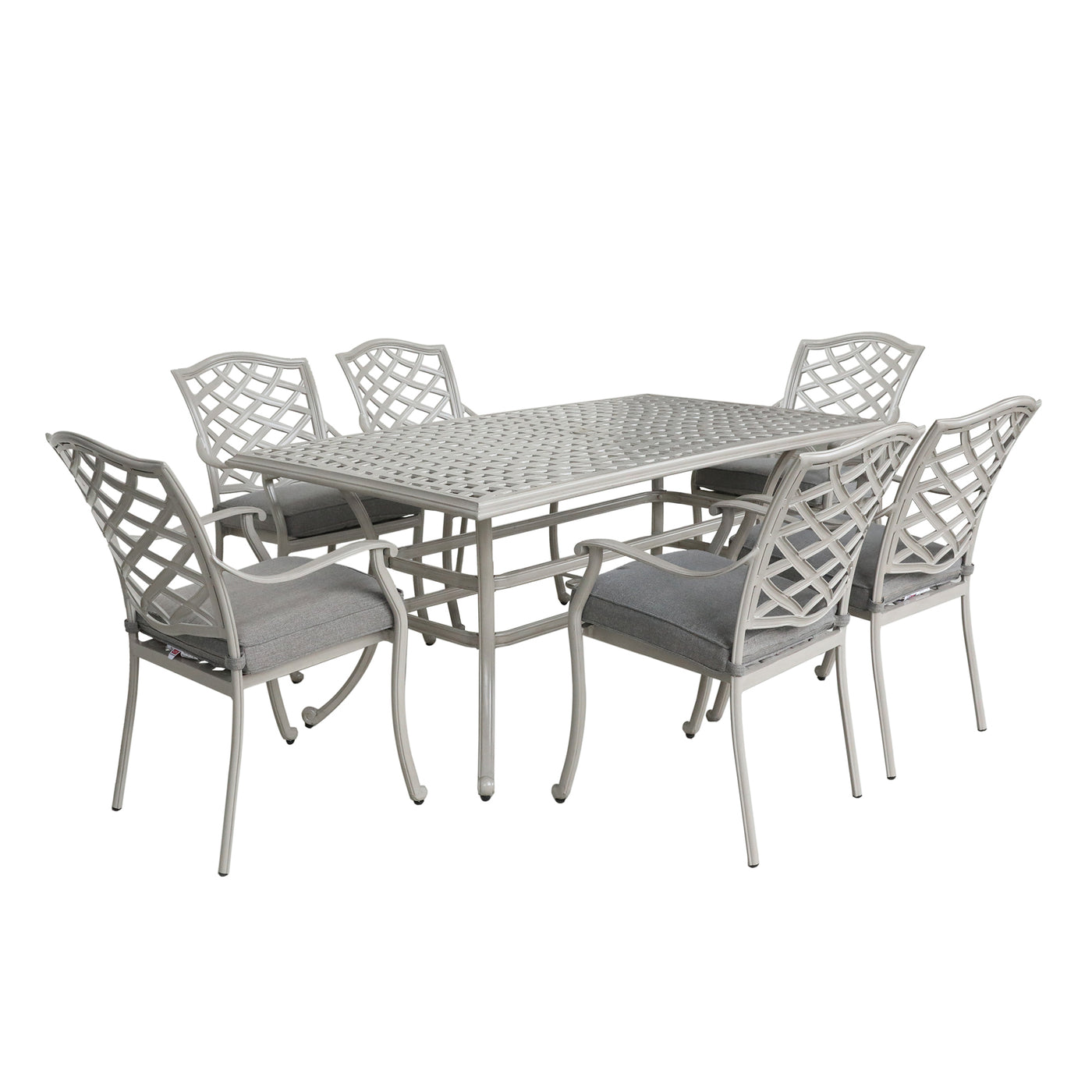 Modern Outdoor 7-Piece Aluminum Dining Set, Basalt