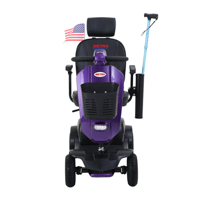 MAX PLUS PURPLE 4 Wheels Outdoor Compact Mobility Scooter with 2pcs*20AH Lead acid Battery, 16 Miles, Cup Holders & USB charger Port