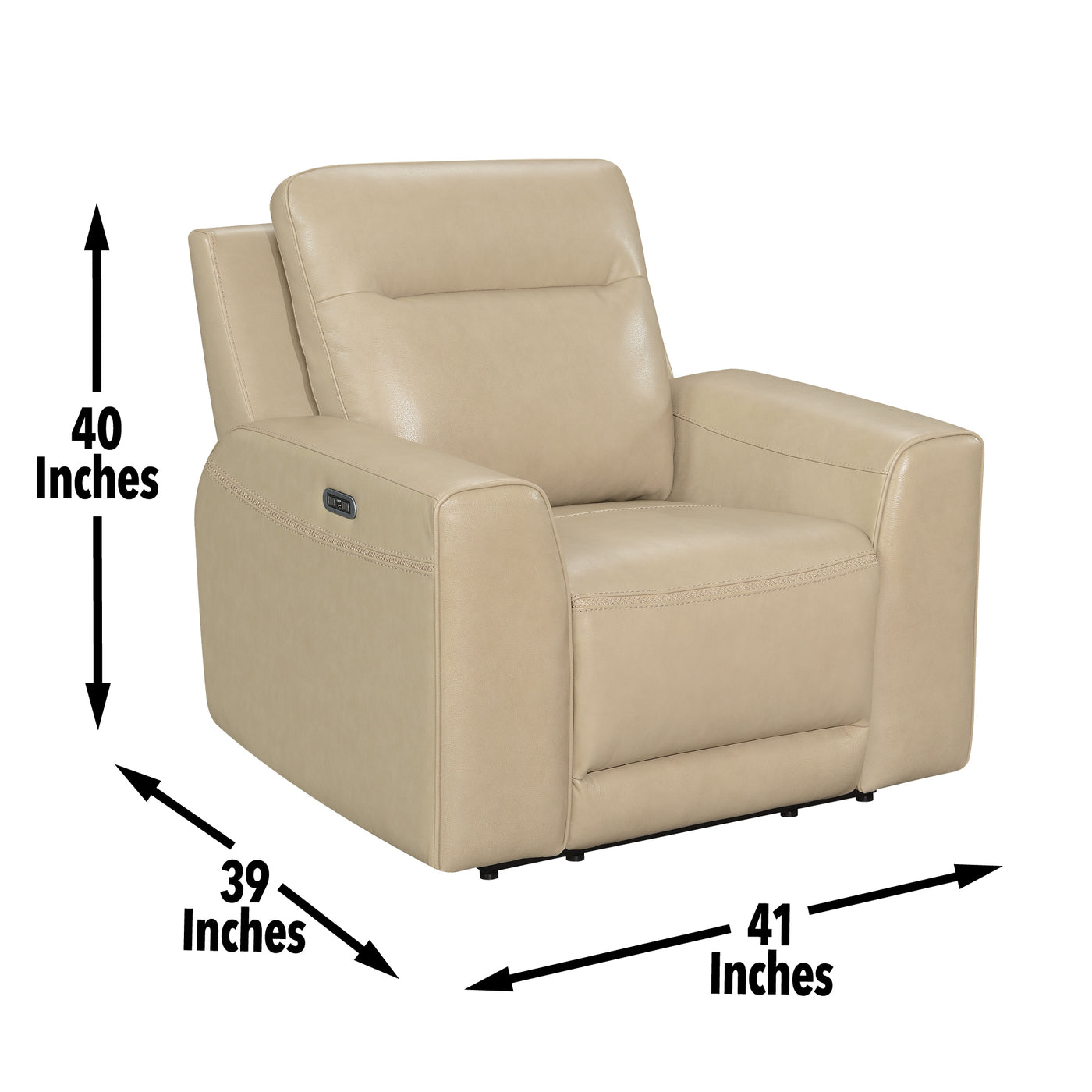 Doncella - 3 Piece Power Reclining Living Room Set - Beige