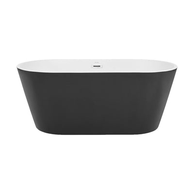 Swiss Madison Claire 60" Freestanding Bathtub Matte Black and Matte White SM-FB590MBMW