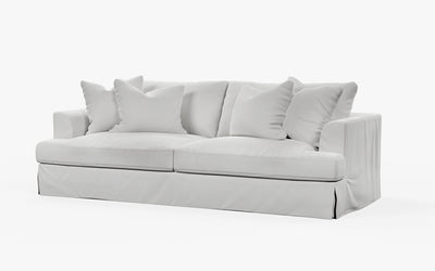 Newport Sofa with a Pearl slipcover & 4 throw pillows