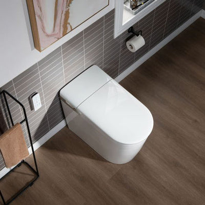 WoodBridge B0980S White Intelligent Smart Toilet, Massage Washing, Open & Close, Auto Flush,Heated Integrated Multi Function Remote Control With Advance Bidet and Soft Closing Seat