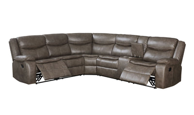 ACME Tavin Sectional Sofa (Motion), Taupe Leather-Aire Match 52540