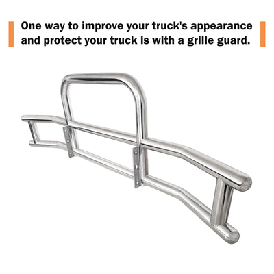 Stainless Steel Deer Guard Bumper for Freightliner Cascadia 2018-2017 with bracketsX5