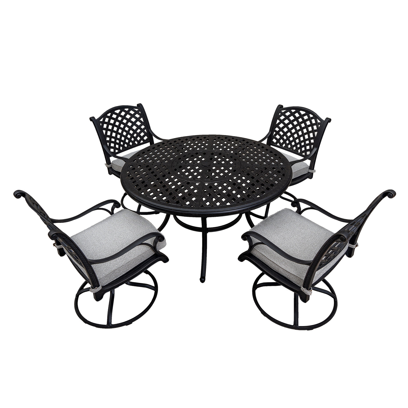 Stylish Outdoor 5-Piece Aluminum Dining Set with Cushion, Sandstorm