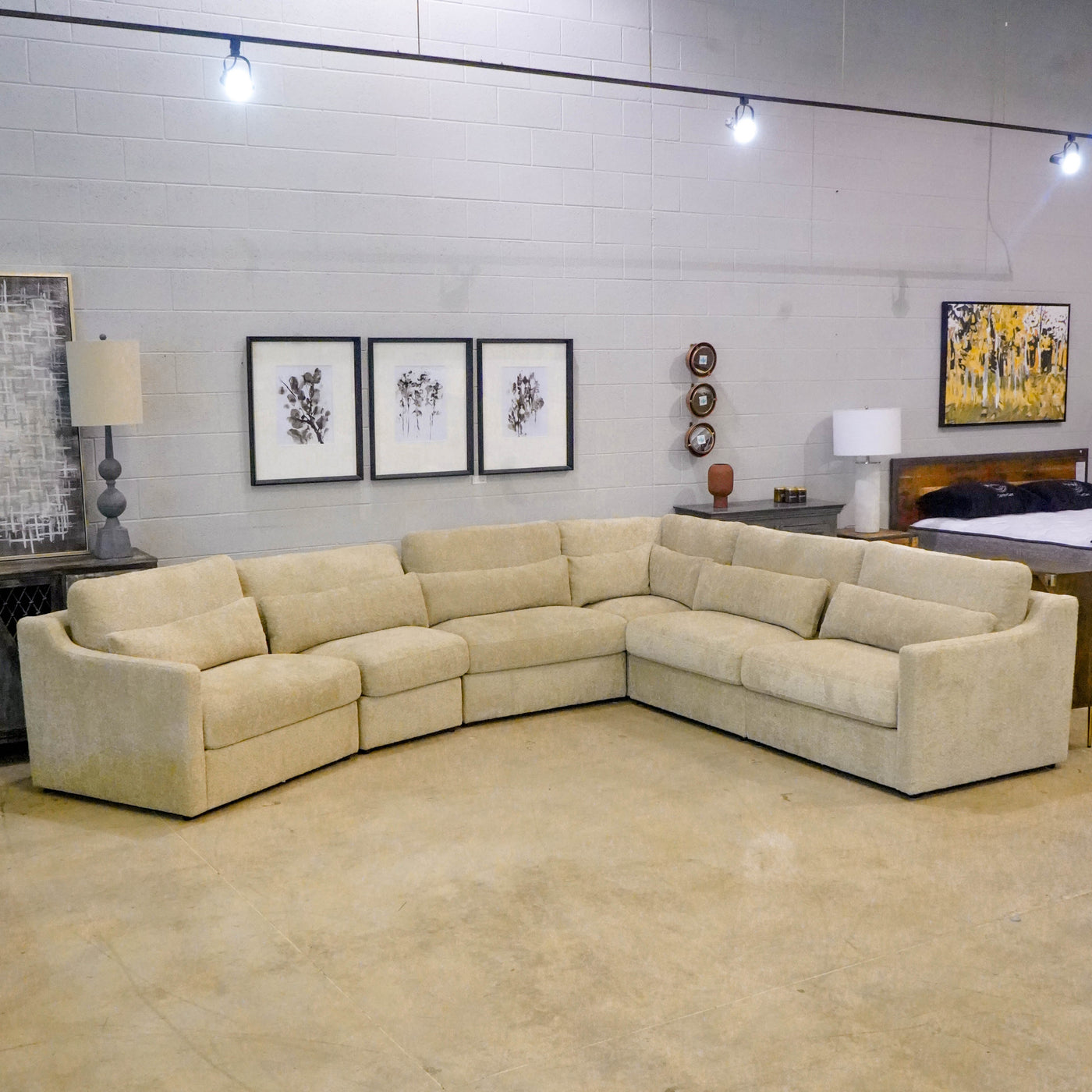 Hampshire Unbleached Linen Modular 6 Piece Sectional