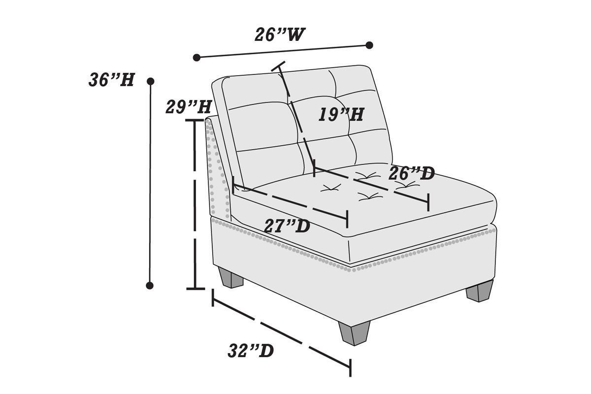 Modular Sectional 9pc Set Living Room Furniture Corner Sectional Tufted Nail heads Couch Gray Linen Like Fabric 3x Corner Wedge 4x Armless Chairs and 2x Ottomans