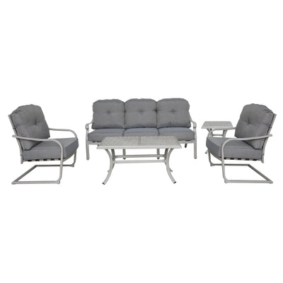 Durable Outdoor 5-Piece Aluminum Deep Seating Set, Basalt