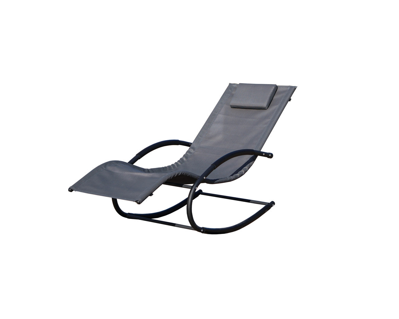 Direct Wicker Patio Iron Rocking U-shaped Lounge Chair Set for Yard