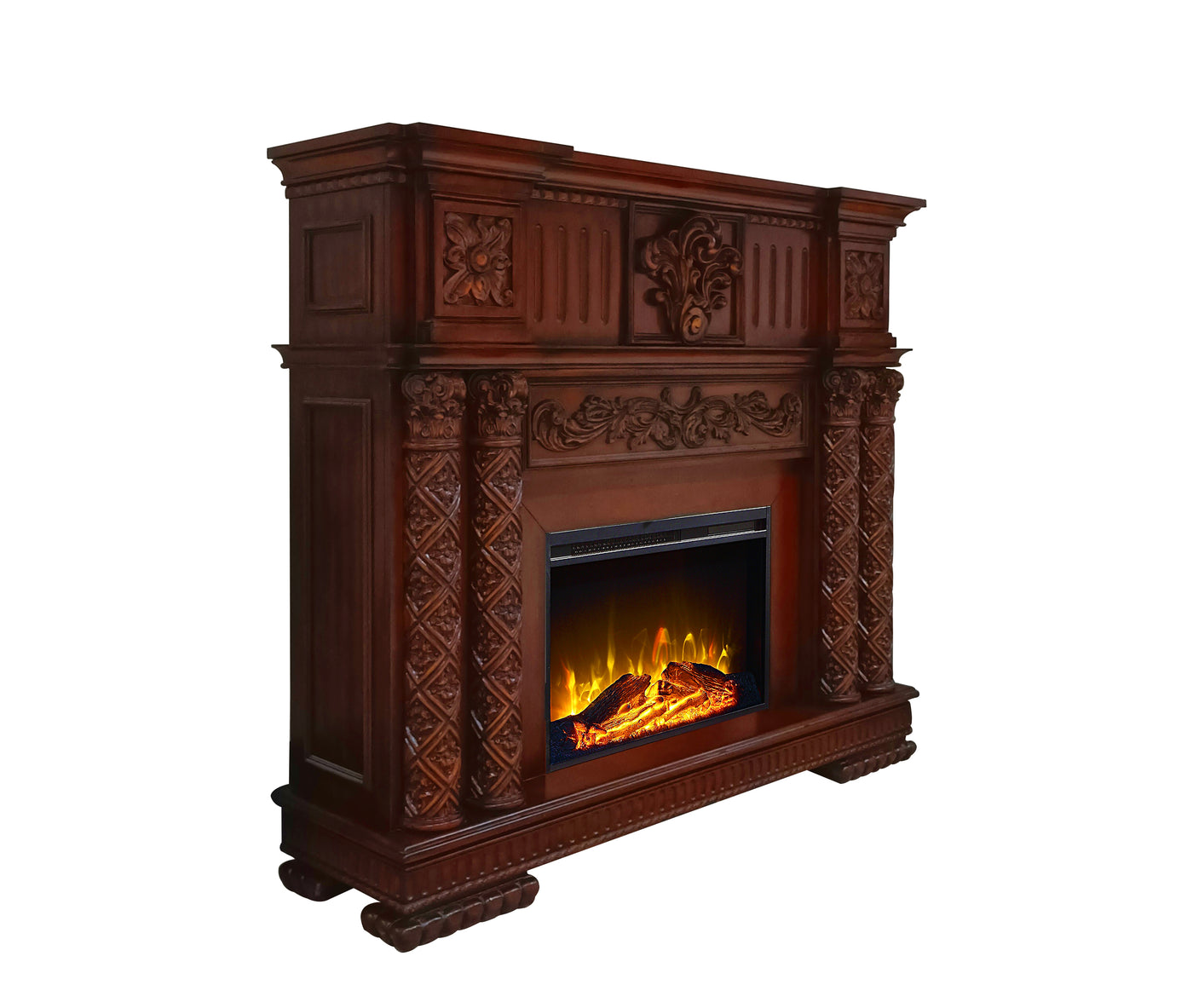 ACME Vendome FIREPLACE Cherry Finish AC01312