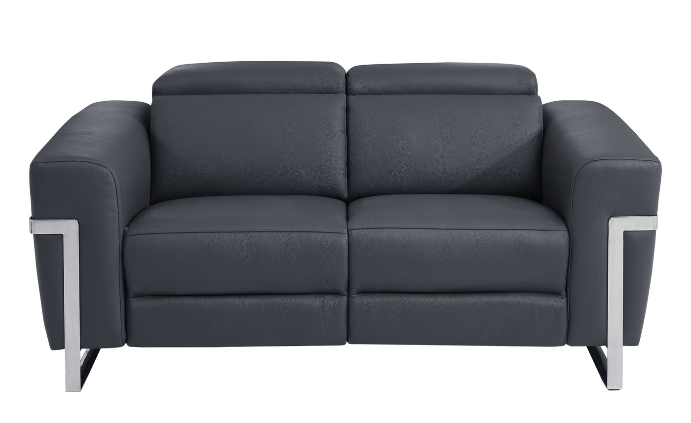 Global United Top Grain Italian Leather Loveseat with Power Recliner