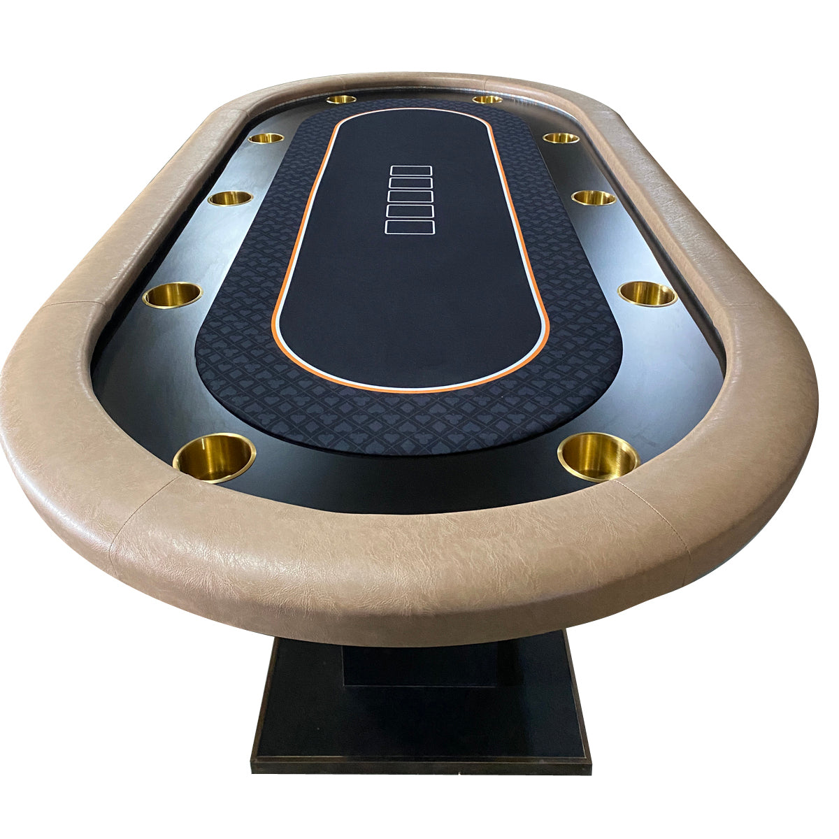 INO Design 96" Premium Black Speed Cloth Casino Texas Holdem Poker Table with Dimmable LED