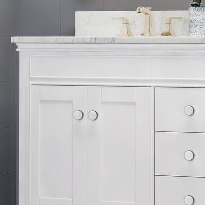 60'' Bathroom Vanity Cabinet Only, 4 Doors, 3 Drawers, White