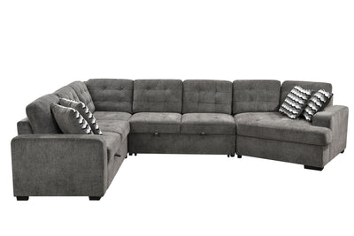 149" Oversized Sectional Modern Large Upholstered U-Shape Sectional Sofa, Extra Wide Chaise Lounge Couch for Home, Bedroom, Apartment, Dorm, Office, Ebony