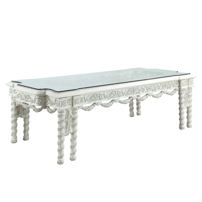 ACME Vanaheim Dining Table, Antique White Finish DN00678