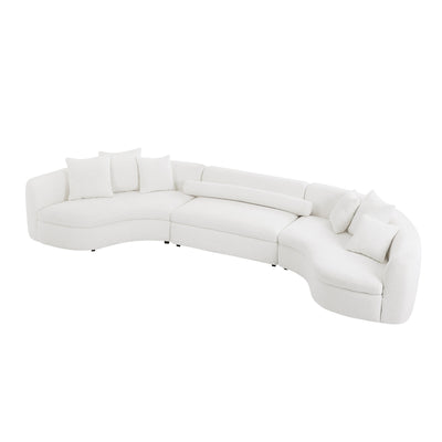 Oversized Modern 3 Pieces Upholstered Sofa Ultimate Comfort 6-8 Seater Couches for Living Room, Office WHITE