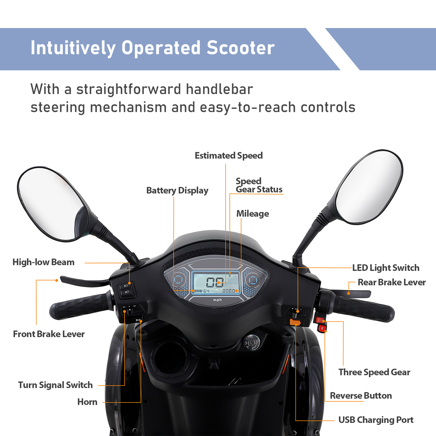 ELECTRIC MOBILITY SCOOTER WITH BIG SIZE ,HIGH POWER