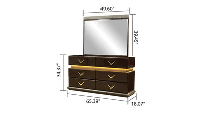 Dunhill Modern Style 6- Drawer Dresser Made with Wood in Brown