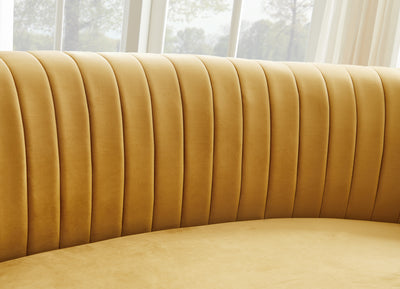 Gold Velvet Curved Sofa