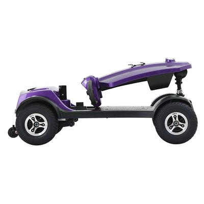 MAX PLUS PURPLE 4 Wheels Outdoor Compact Mobility Scooter with 2pcs*20AH Lead acid Battery, 16 Miles, Cup Holders & USB charger Port