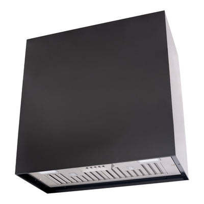 Akicon 30" Stainless Steel Range Hood, Modern Box Kitchen Hood with Powerful Vent Motor, Wall Mount, 30”W*30”H*14D, Matte Gold