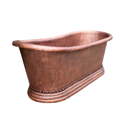 Akicon Copper Single-Slipper Roll-Top Bathtub w/Pedestal - AKB70003-C