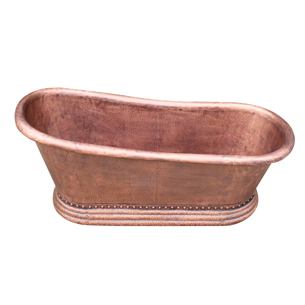 Akicon Copper Single-Slipper Roll-Top Bathtub w/Pedestal - AKB70003-C