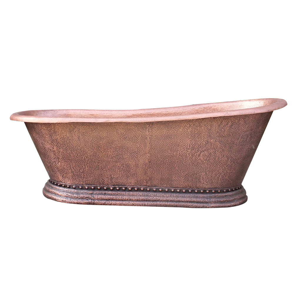 Akicon Copper Single-Slipper Roll-Top Bathtub w/Pedestal - AKB70003-C