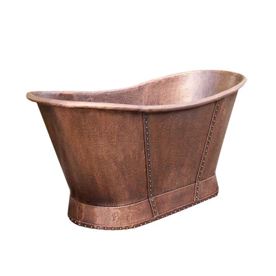 Akicon Copper Double-Slipper Roll-Top Bathtub w/Pedestal AKB70012-C