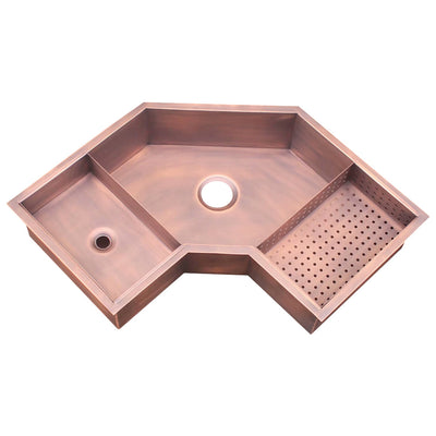 Akicon Custom Copper Corner Kitchen Sink - AKS701-C