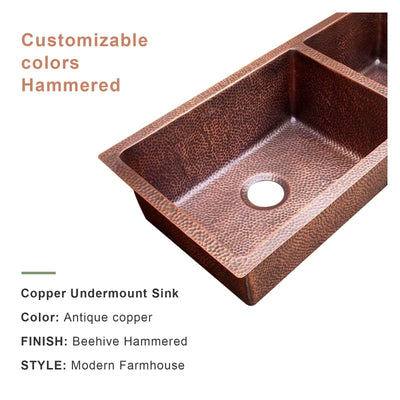 Akicon Equal Bowl Undermount Copper Kitchen Sink - AKS601-C