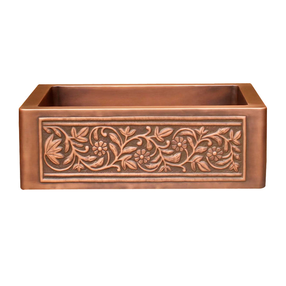 Akicon Single Bowl Farmhouse Apron Copper Kitchen Sink - AKS502-C