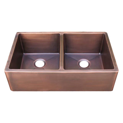 Akicon Double Bowl Farmhouse Apron Copper Kichen Sink - AKS603-C