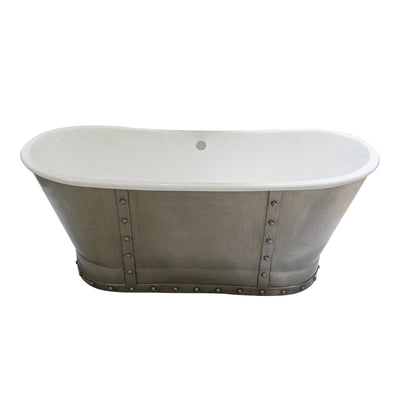 Akicon Custom Double Slipper Cast Iron Skirted Tub - AKBT31005-SS