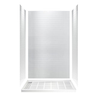 WoodBridge 60" White Acrylic Alcove Rectangular Soaking Bathtub Left Drain Placement With Chrome Pop-up Drain