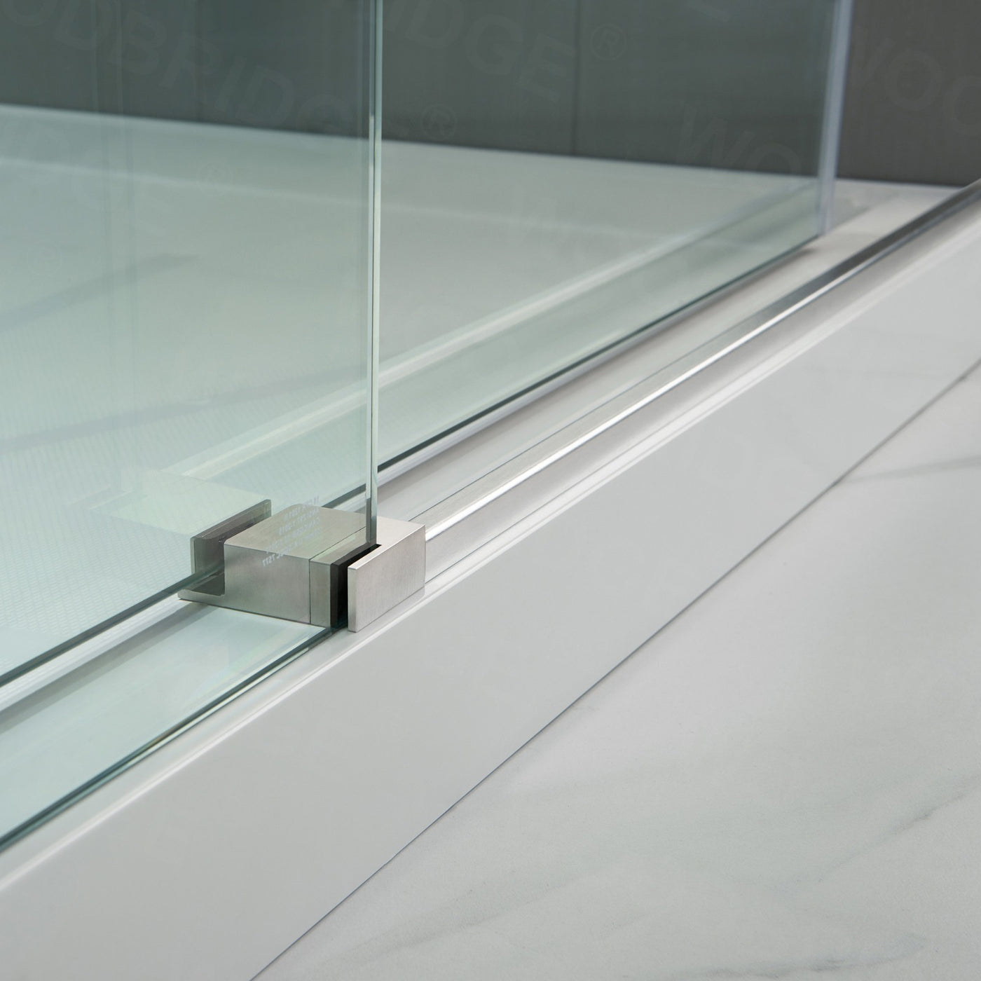 WOODBRIDGE Frameless Bathtub Shower Doors 56-60" Width x 62"Height with 3/8"(10mm) Clear Tempered Glass in Brushed Nickel Finish,MBSDC6062-BN