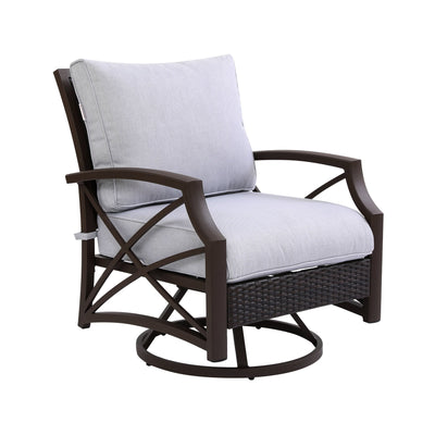 Kinger Home Serenity Rattan Wicker Swivel Chair | Cozy & Stylish Outdoor Retreat