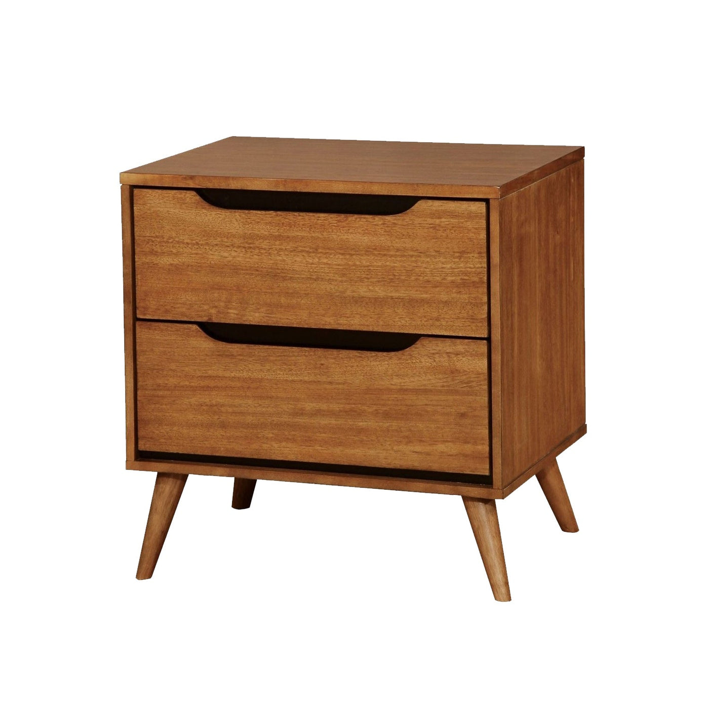 BENZARA Lennart Mid-Century Modern Nightstand, Light Oak - BM123111