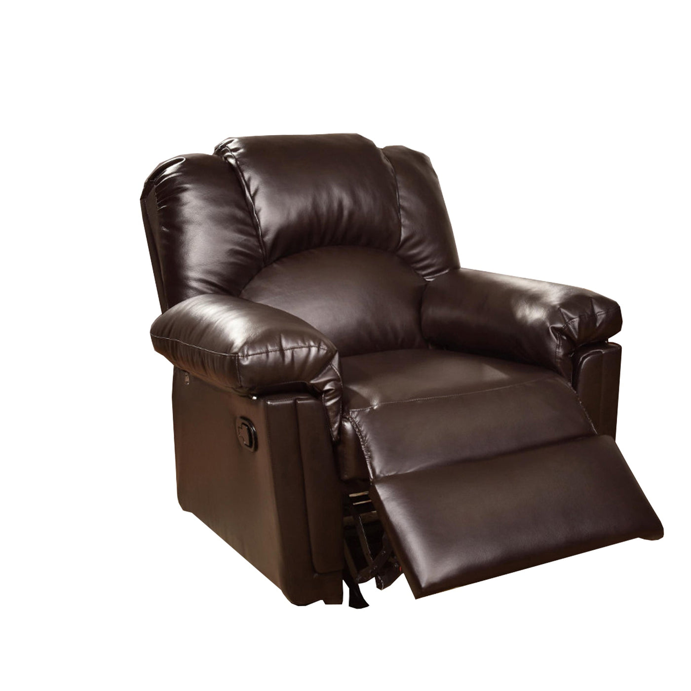 BENZARA BM171425 Bonded Leather Rocker/Recliner, Brown