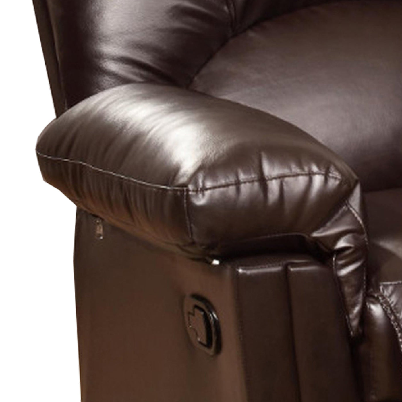 BENZARA BM171425 Bonded Leather Rocker/Recliner, Brown