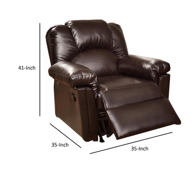 BENZARA BM171425 Bonded Leather Rocker/Recliner, Brown