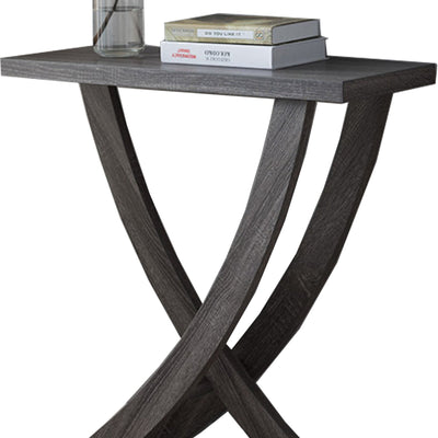 BENZARA Wooden Console Table,  Distressed Gray - BM179742