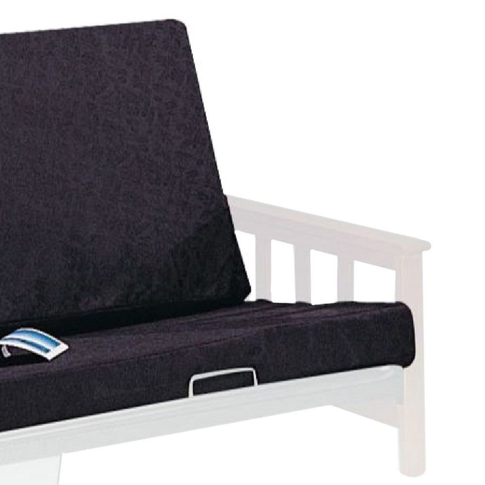 BENZARA Full Size Reversible Futon Mattress, Foldable, Poplin Fabric, Black - BM276296