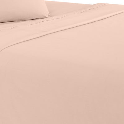 BENZARA Matt 4 Piece California King Bed Sheet Set, Soft Organic Cotton, Rose Pink - BM276830