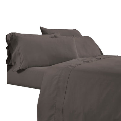 BENZARA Minka 6 Piece Full Bed Sheet Set, Soft Antimicrobial Microfiber, Dark Brown - BM276871